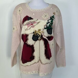 EUC! Vintage Casual Corner Santa Knit Sweater Size Medium